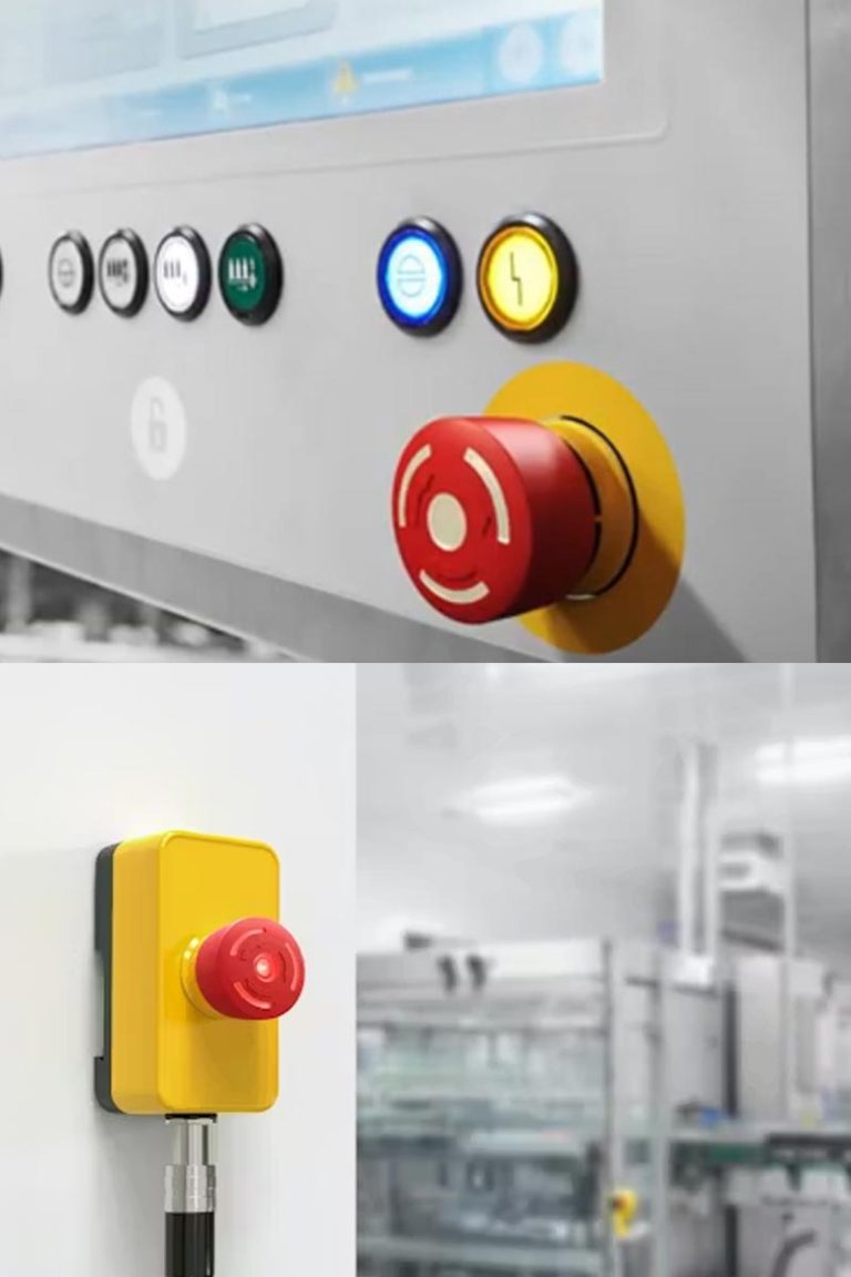pulsadores emergencia en entornos industriales